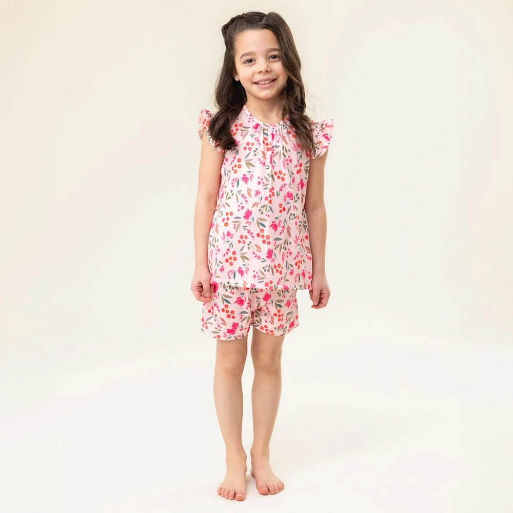 Pyjama Court Fleurs 2-12ans