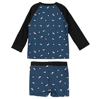 Birds 2 Pieces UV Long Sleeves Swimsuit 2-4y