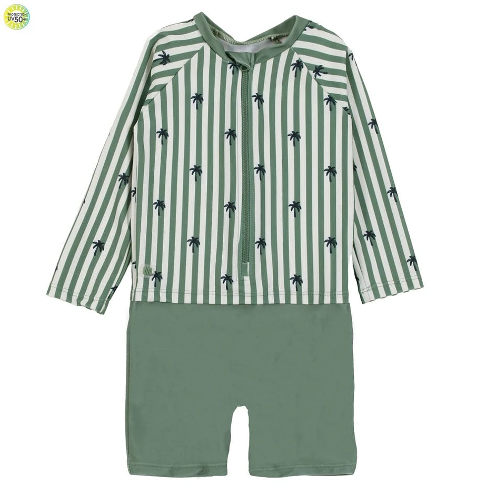 Striped UV Long Sleeves Swimsuit 2-4y