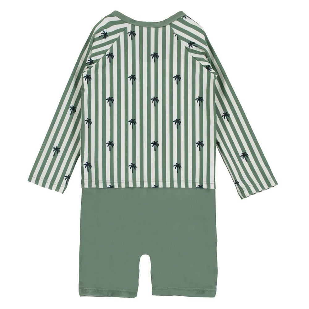 Striped UV Long Sleeves Swimsuit 2-4y