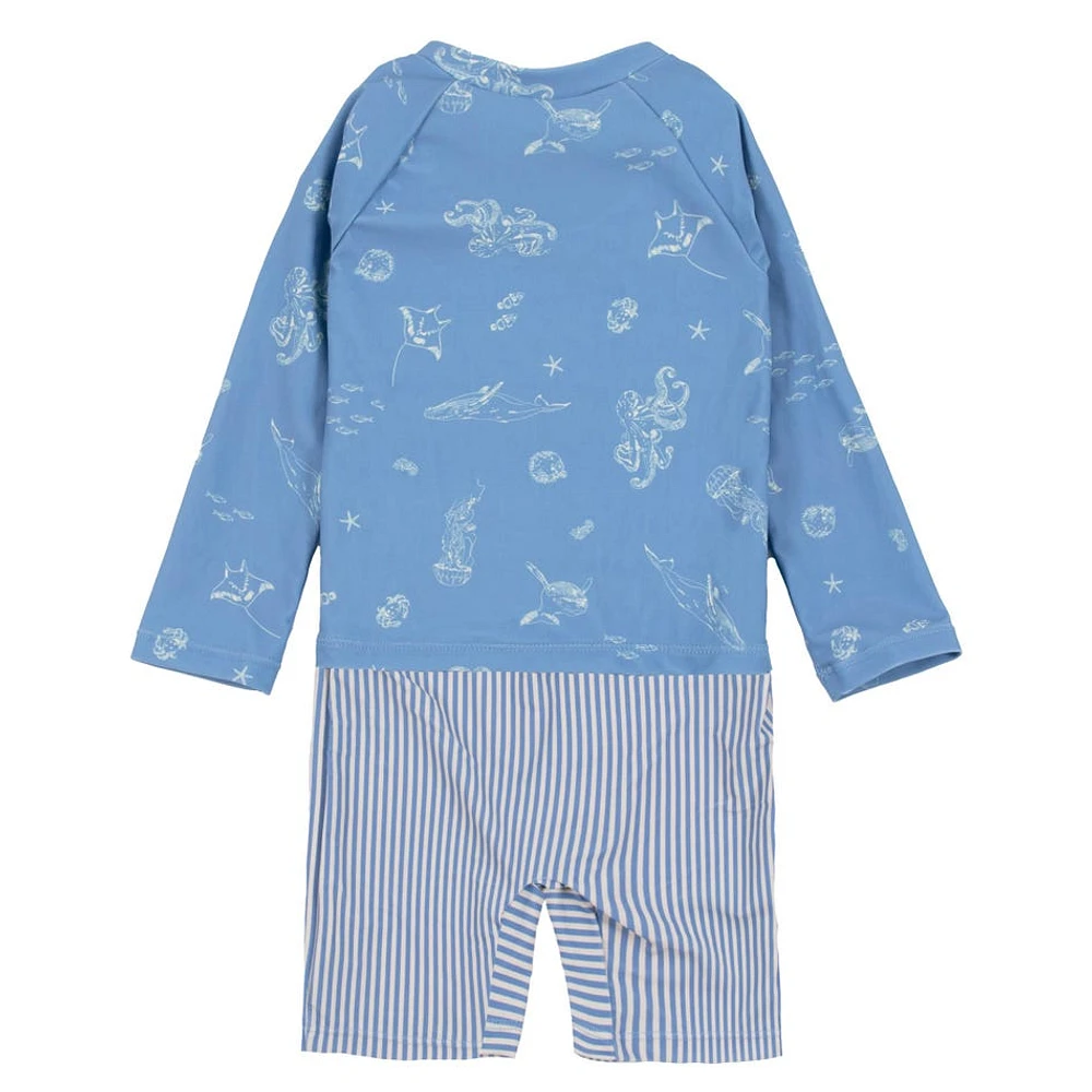 Nautical Long Sleeves UV Swimsuit 2-4y