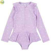 Daisies Long Sleeves UV Swimsuit 2-6y