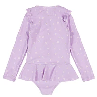 Daisies Long Sleeves UV Swimsuit 2-6y