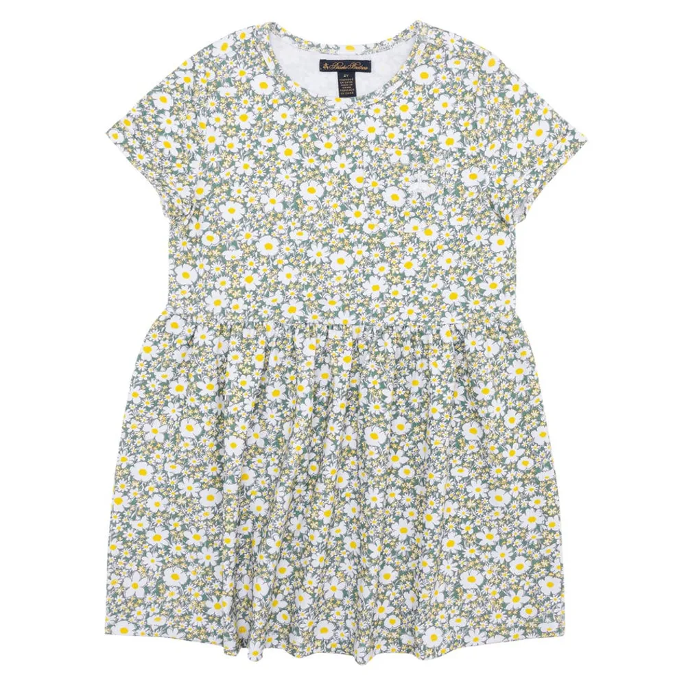 Flowers Short Sleeves Dress Knit 2-14y