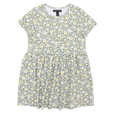 Flowers Short Sleeves Dress Knit 2-14y