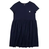 Solid Short Sleeves Dress Knit 2-14y