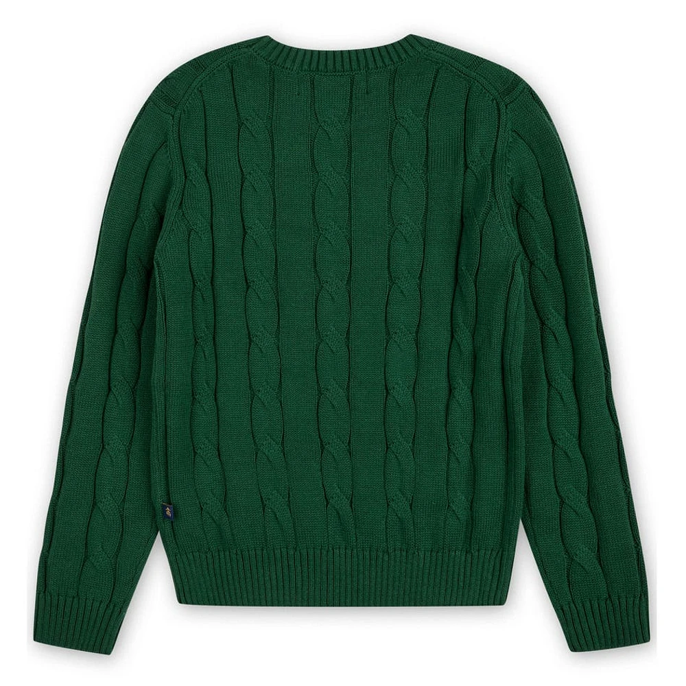 Green Cable Knit Sweater 2-14y