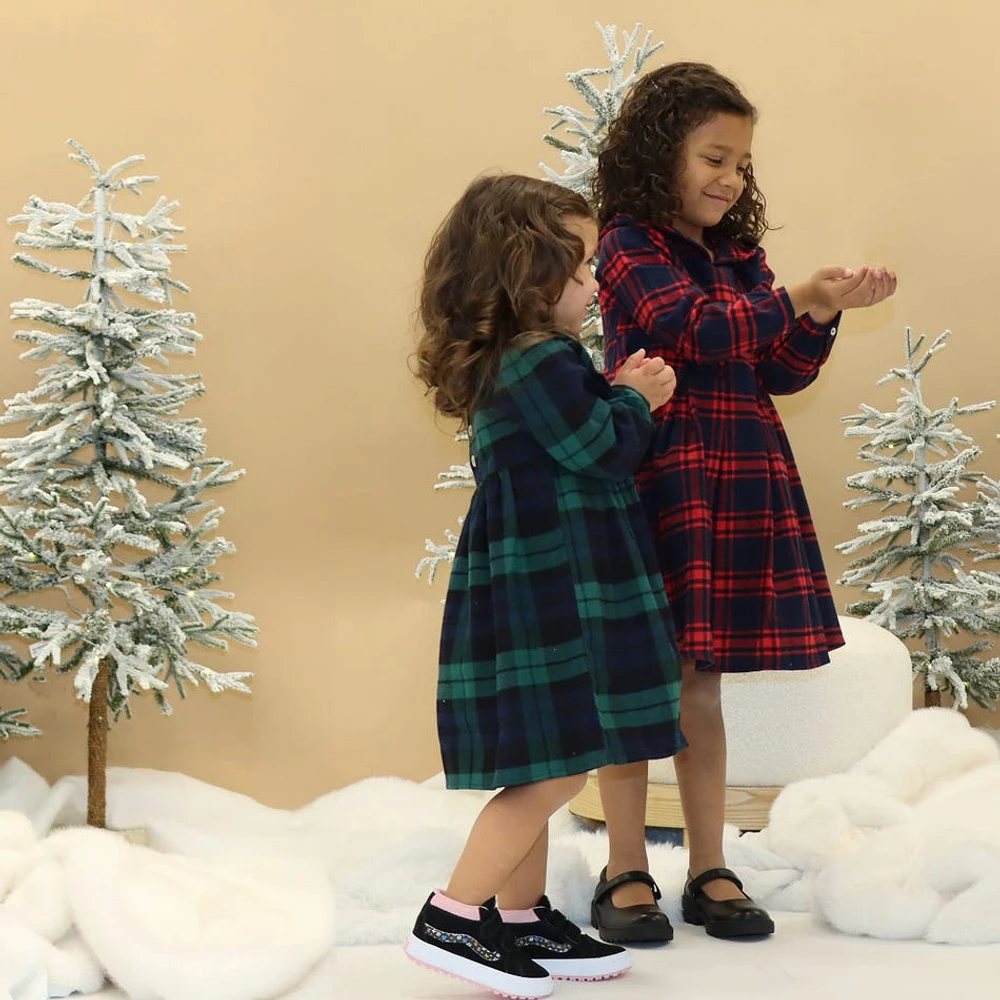 Plaid Flannel Dress 2-14y