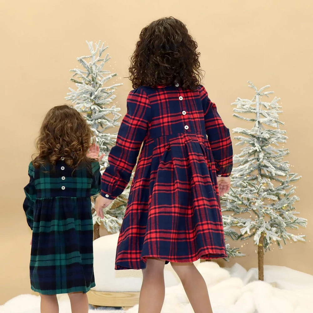 Plaid Flannel Dress 2-14y