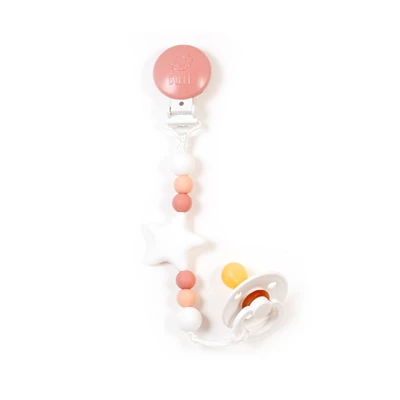 Pacifier clip star-Blush Peach