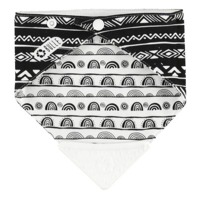 Teething Bib - Navajo White/Black