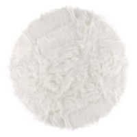 Fur Round Rug - White