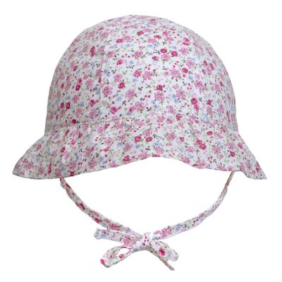 Flower Print Cotton Hat 0-18m