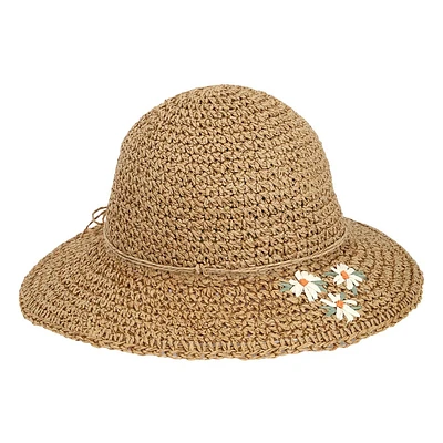 Chapeau Paille Fleur 9mois-3ans