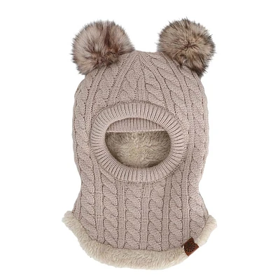 Pompom Knit Balaclava 9-24m