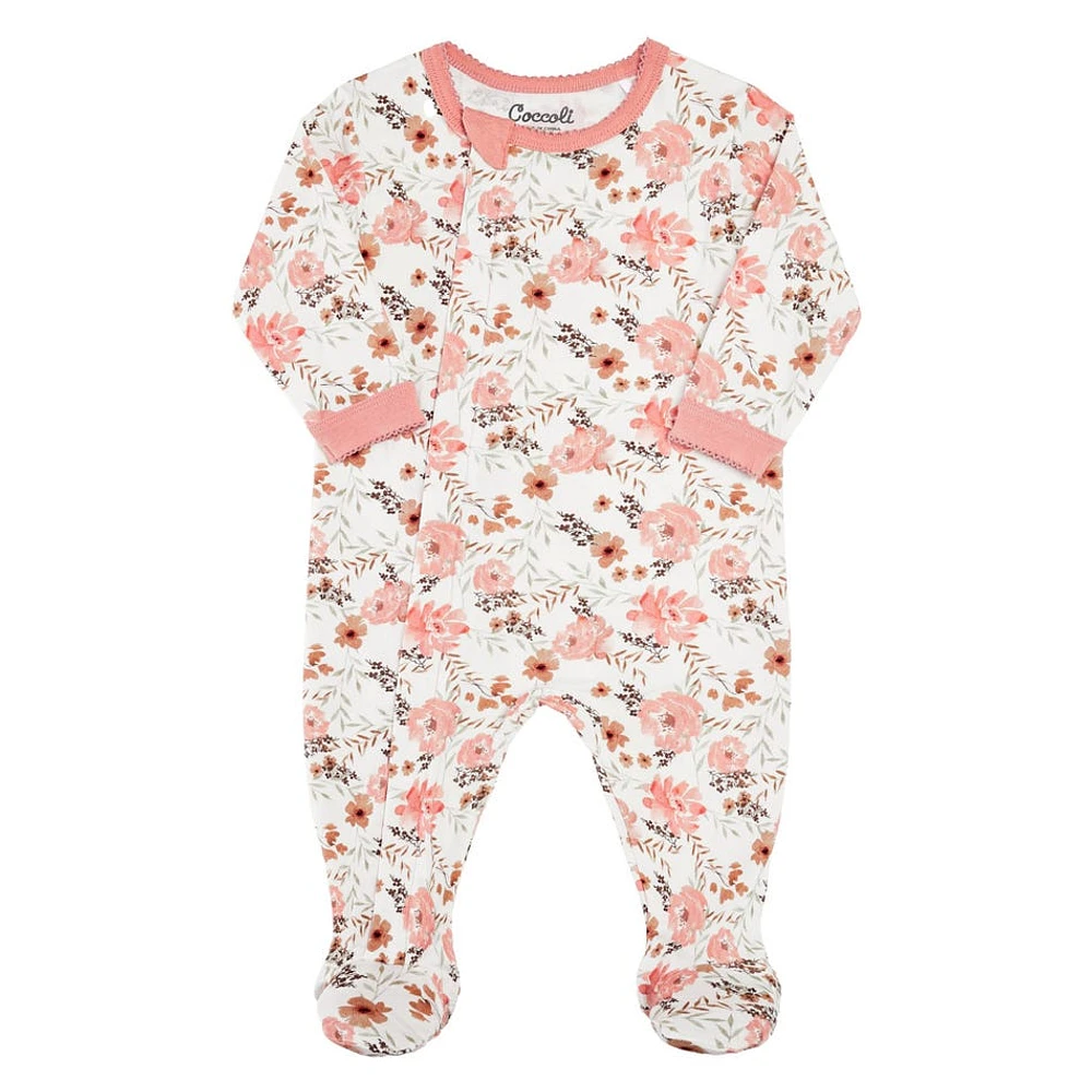 Floral Modal Zip Footie 1-18m