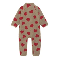 Heart Teddy Fleece Suit 3m-2y