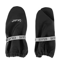 Black PU Mittens 0-8y