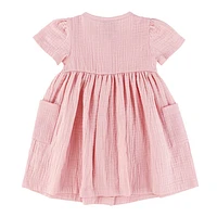 Pink Muslin Dress 3-24m