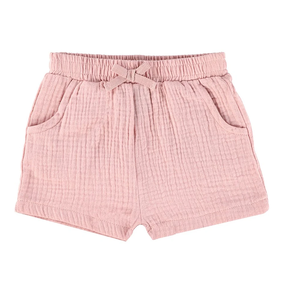 Pink Muslin Shorts 3-24m