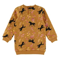 Robe Ouatée Chevaux Fleurs 3-24mois