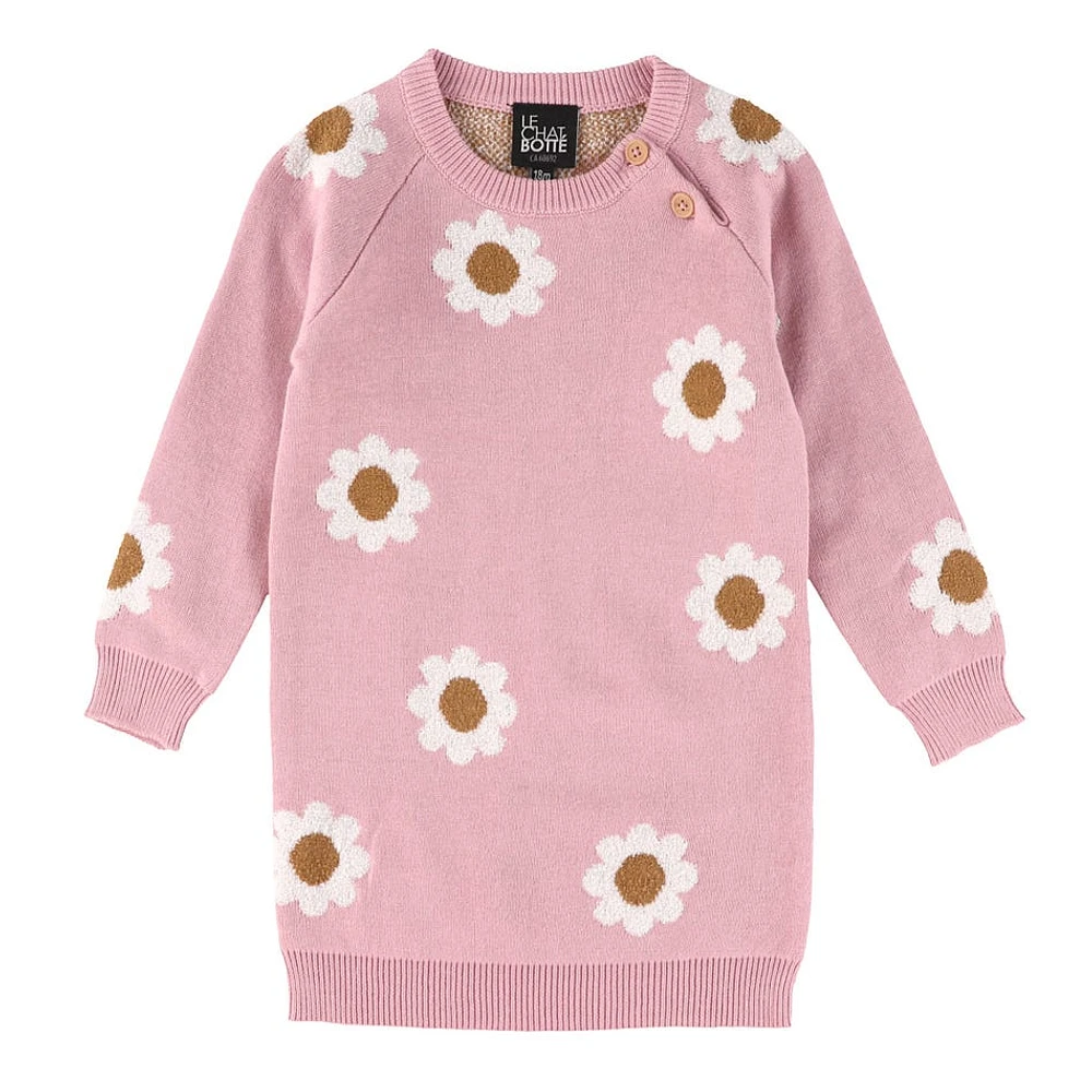 Robe Tricot Fleurs 3-24mois