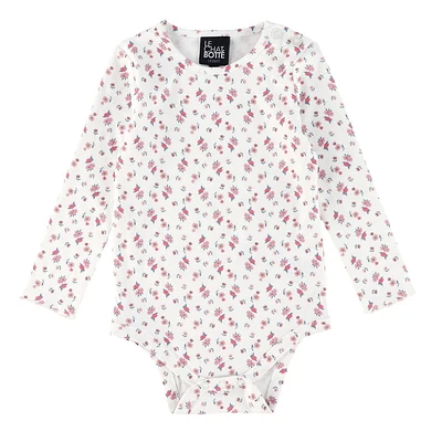 Flowers Printed rib Bodysuit