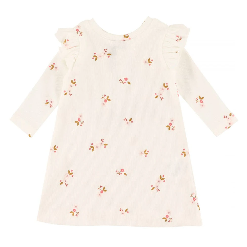 Printed Melody Rib Dress 3-24m