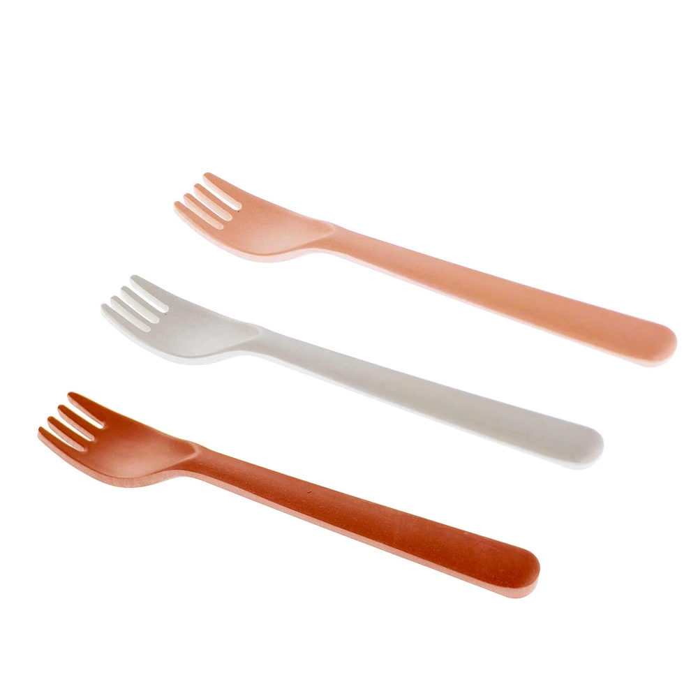 Bamboo Toddler Fork 3-pack - Fog/Rye/Brick