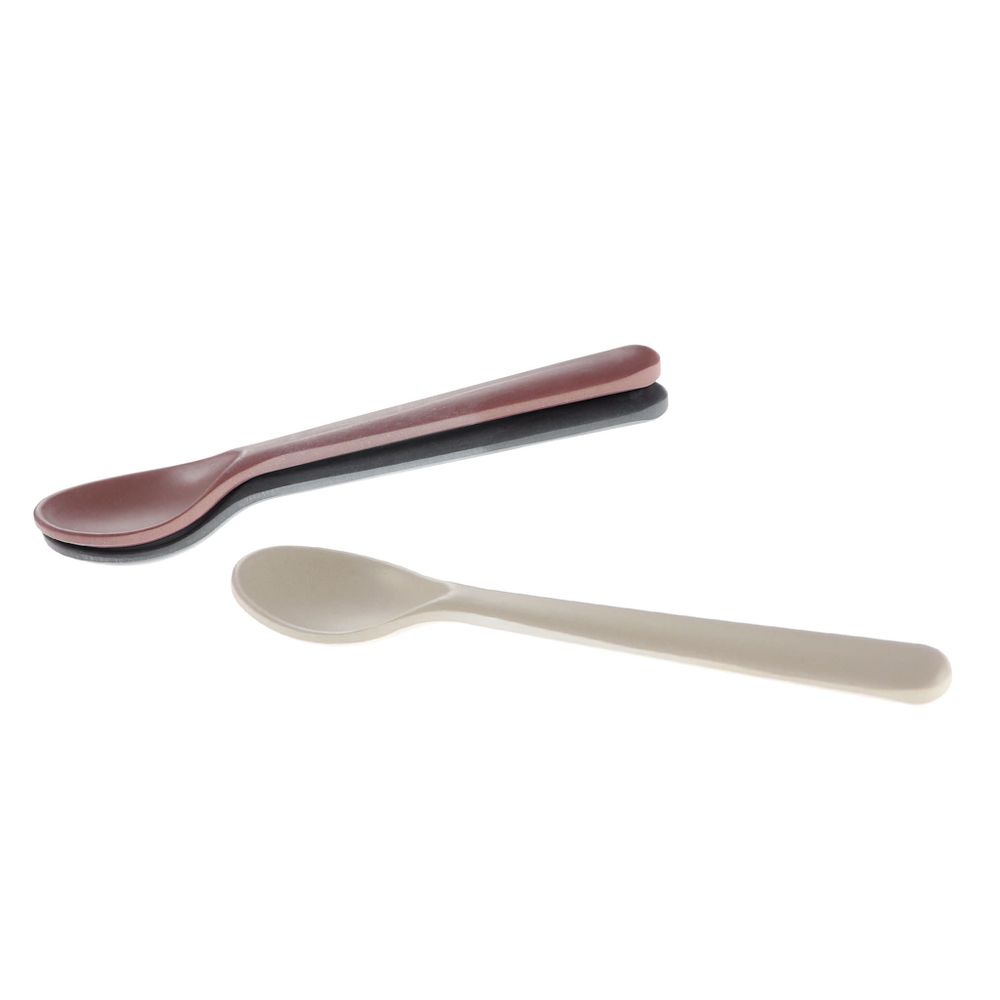 Bamboo Toddler Spoon 3-pack - Fog/Beet/Ocean