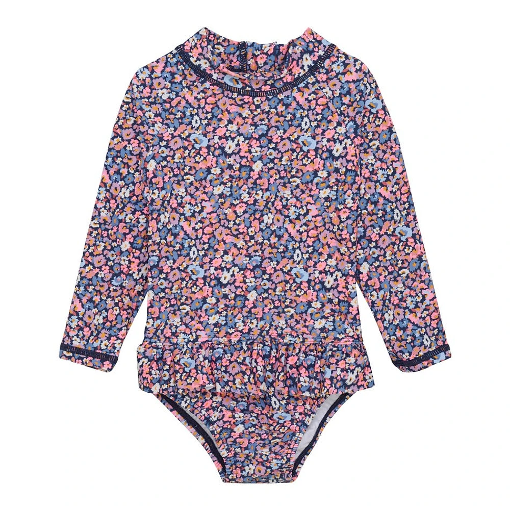 Flowers Long Sleeves UV Swimsuit 9-18m