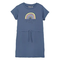 Navy Rainbow Dress 4-8y