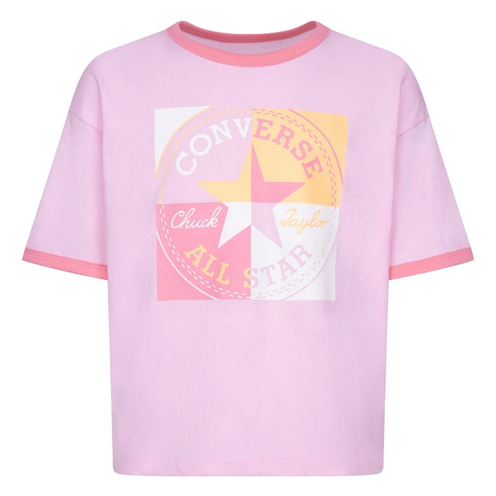 T-Shirt Boxy Rose 7-16ans