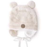 Teddy Bear Hat 0-6M Cream