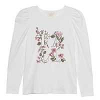 T-Shirt Manches Longues Fleurs 7-14ans