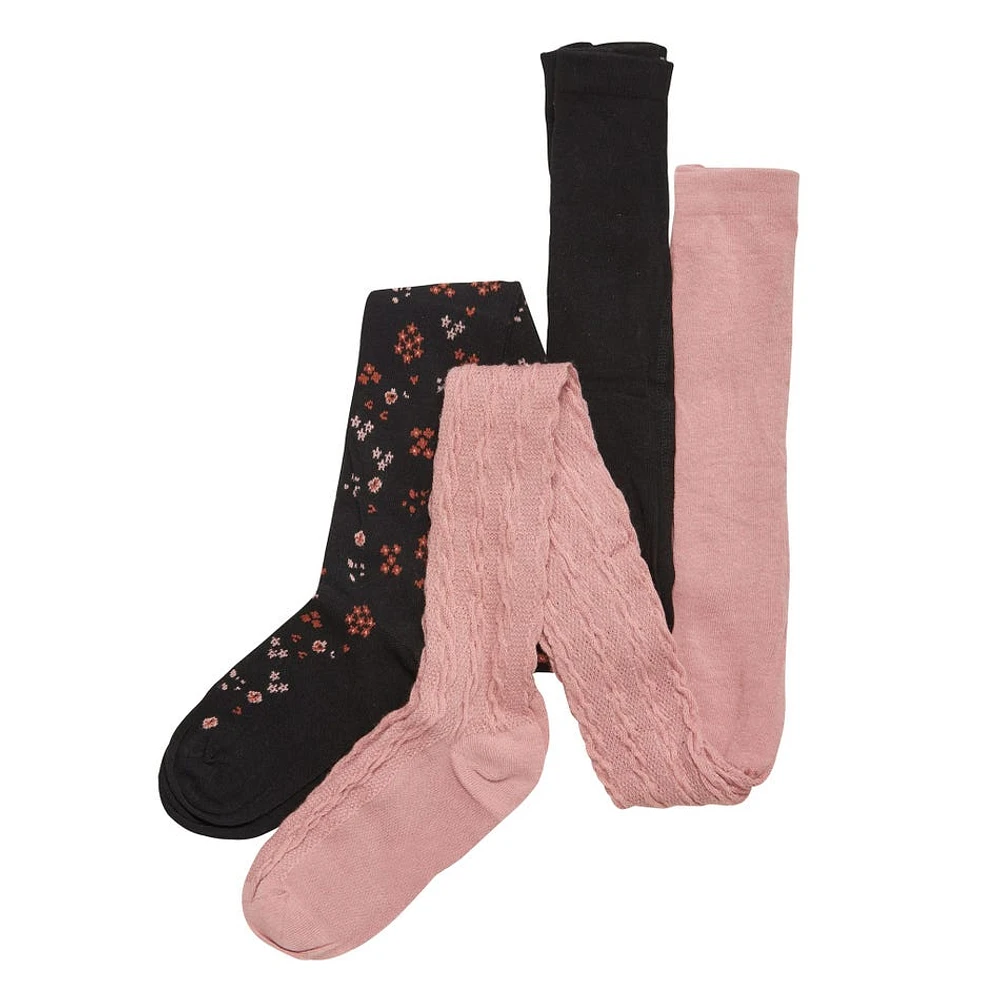 Collant Paquet de 2 Fleurs 8-11ans