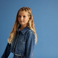 Cropped Denim Mid-season Jacket 7-14y