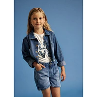 Manteau Mi-Saison Denim Court 7-14ans