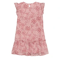 Dobby Flower Dress -6y