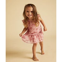 Dobby Flower Dress -6y