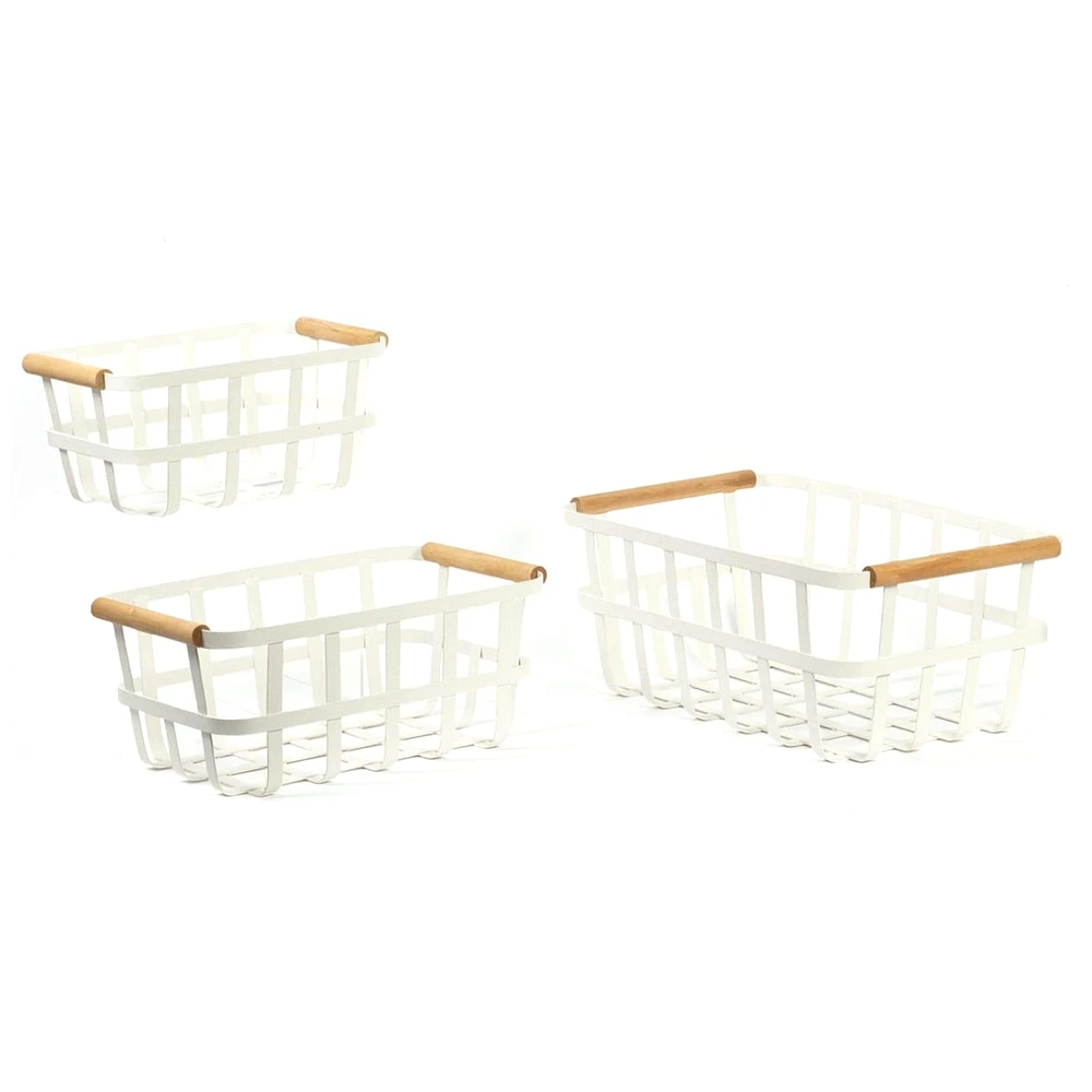 Set of 3 Modern Metal Basket