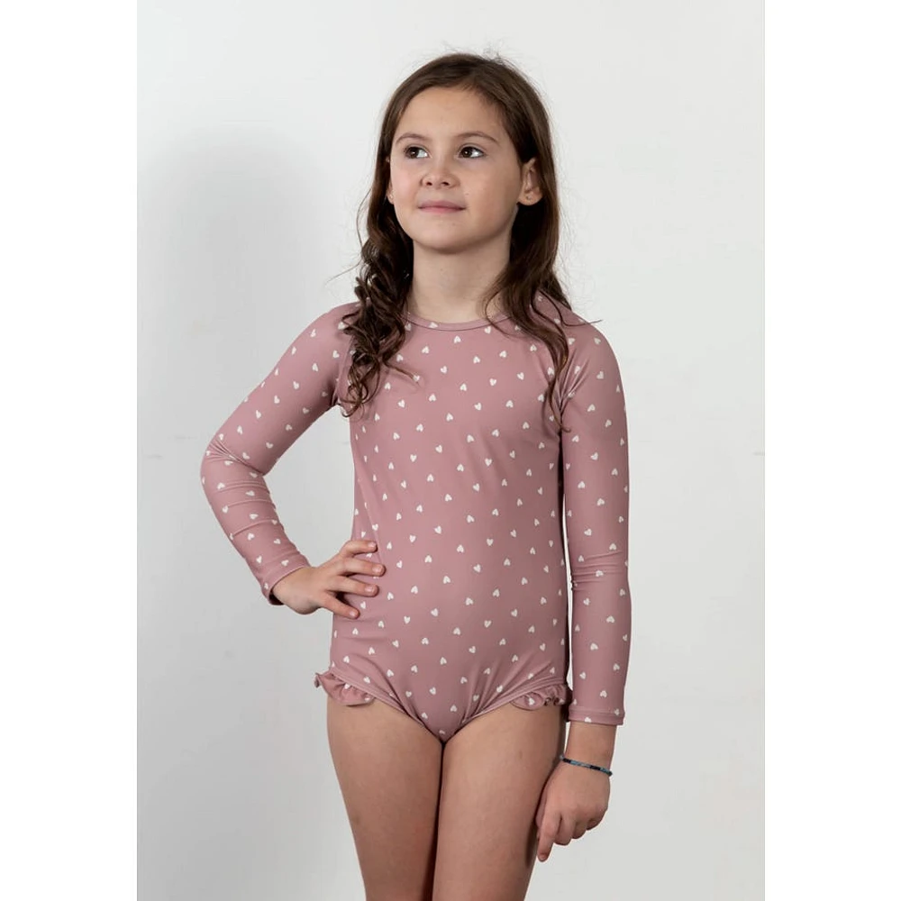 Maillot UV Volant Coeur 2-7ans