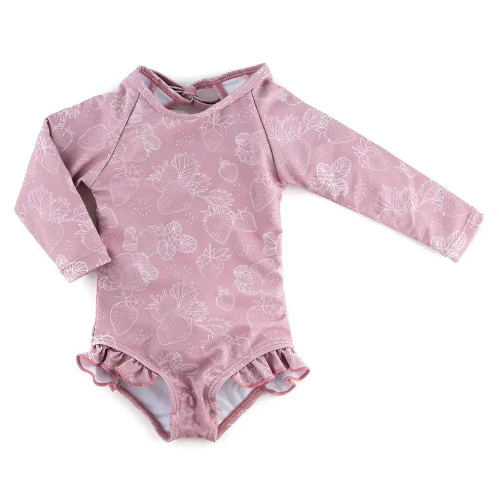 Strawberry Ruffle Rashguard 2-7y