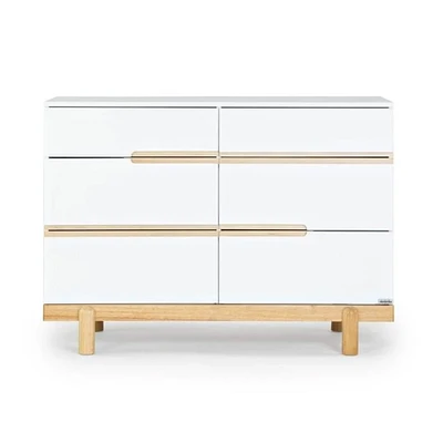 Bliss 6-Drawer Dresser - White / Natural