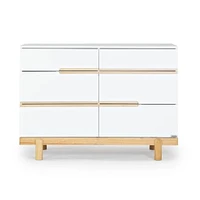 Bliss 6-Drawer Dresser - White / Natural