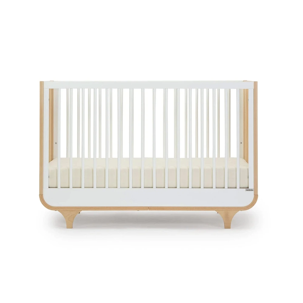 Jolly 3-In-1 Convertible Crib - White/Natural