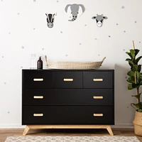 Soho 5-Drawer Dresser - Black / Natural