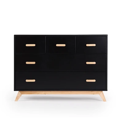 Commode 5 tiroirs Soho - Noir / Naturel