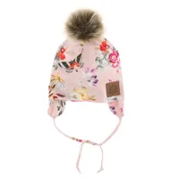 Butterflies Pompom Beanie 6-24m