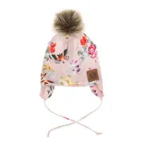 Butterflies Pompom Beanie 6-24m